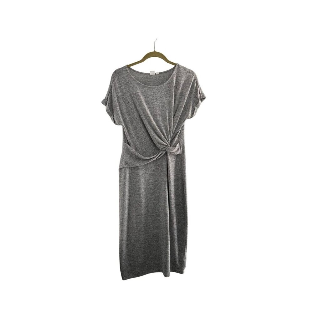 Gray Gap Womens Knot Front Midi Dress Size M Sweater Wrap Midi Preppy Knit Boho